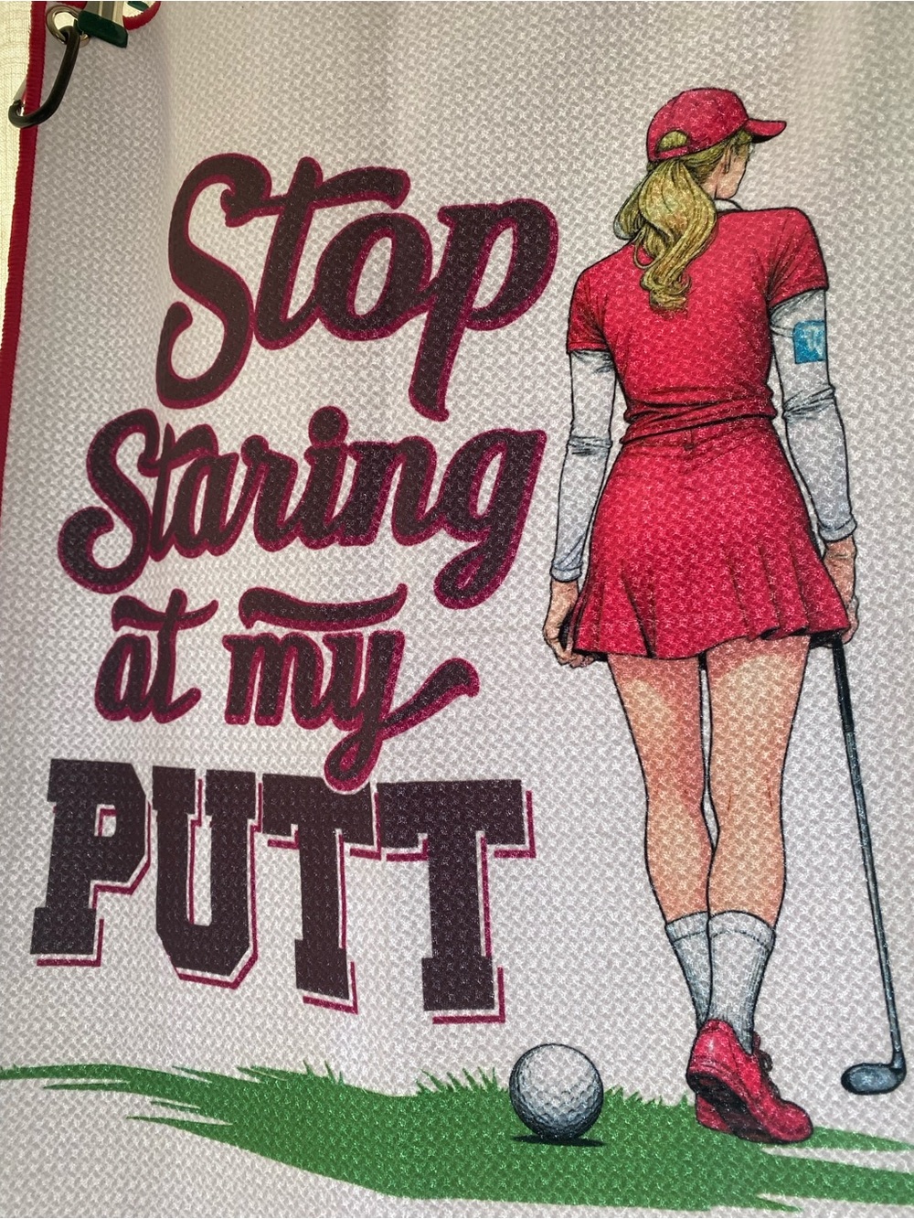 “Stop Staring at my Putt” Golf Towel - Picture 2 of 3